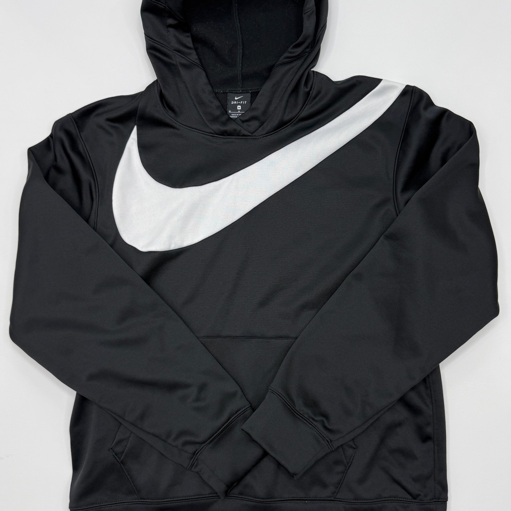 Nike Black Hoodie with White Swoosh Accent
